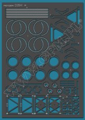 Zemědělský přívěs D35M - Laserové doplňky - kostra, díly kol, detaily, dezény