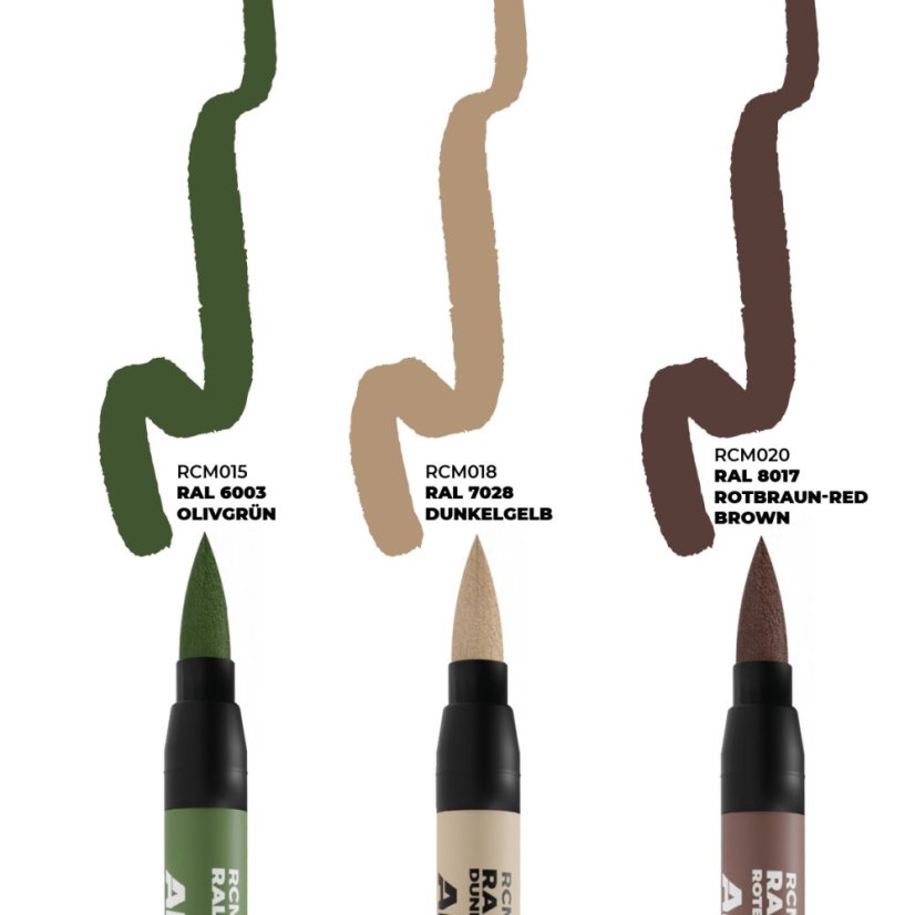 Pozdní německé kamuflážní barvy WWII od jara 1943 – RC MARKERS SET