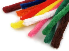 Fuzzy Chenille Wire Sticks 15mm, length 30cm - 1pcs - black