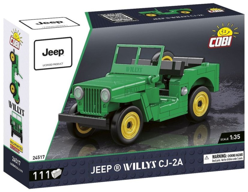 Jeep Willys CJ-2A - zelený - Plastová stavebnice COBI