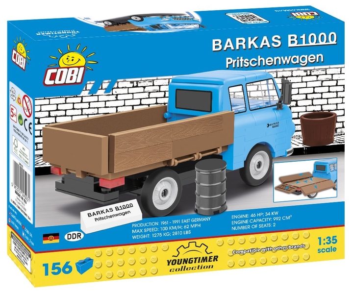 Barkas B1000 valník - Plastová stavebnice COBI