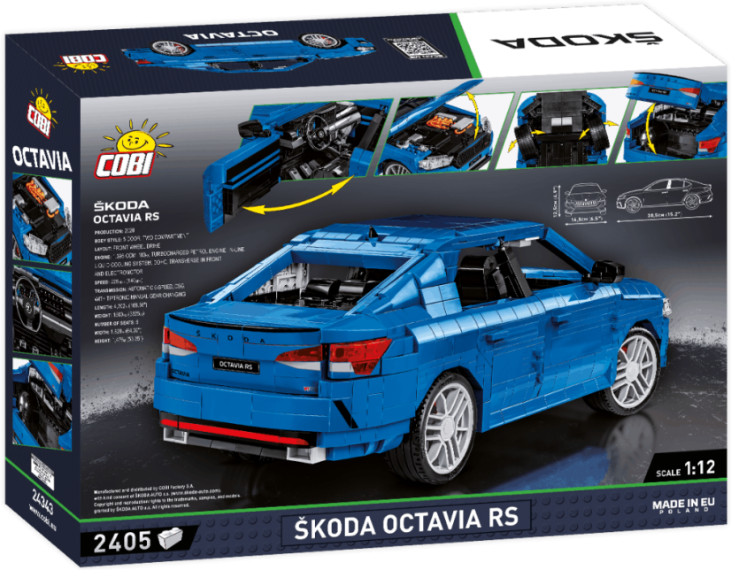 Škoda Octavia IV RS, 1:12 - Plastová stavebnice COBI