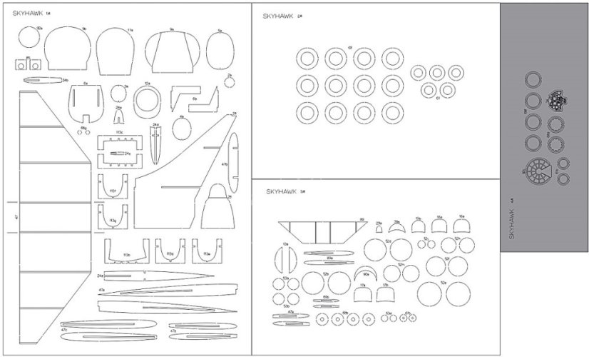 IAF A 4N SKYHAWK - Laserové doplňky - kostra