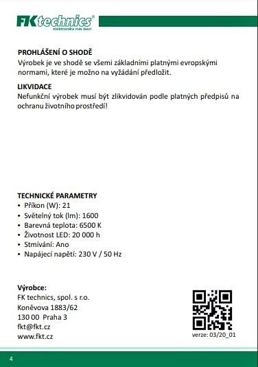 LED desk work lamp, dimmable, 21 W