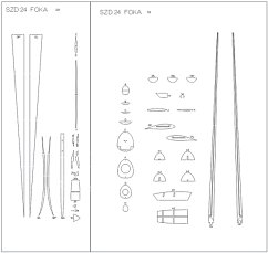 Kluzák Foka SZD-24 - Laserové doplňky - kostra