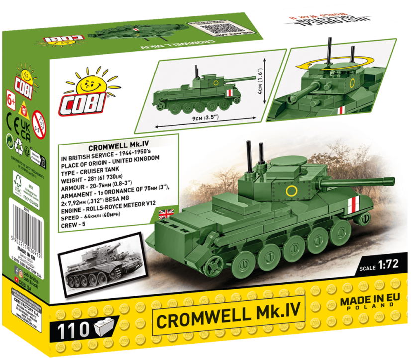 Mini Tanky - Cromwell Mk. IV WW II - Plastová stavebnice COBI