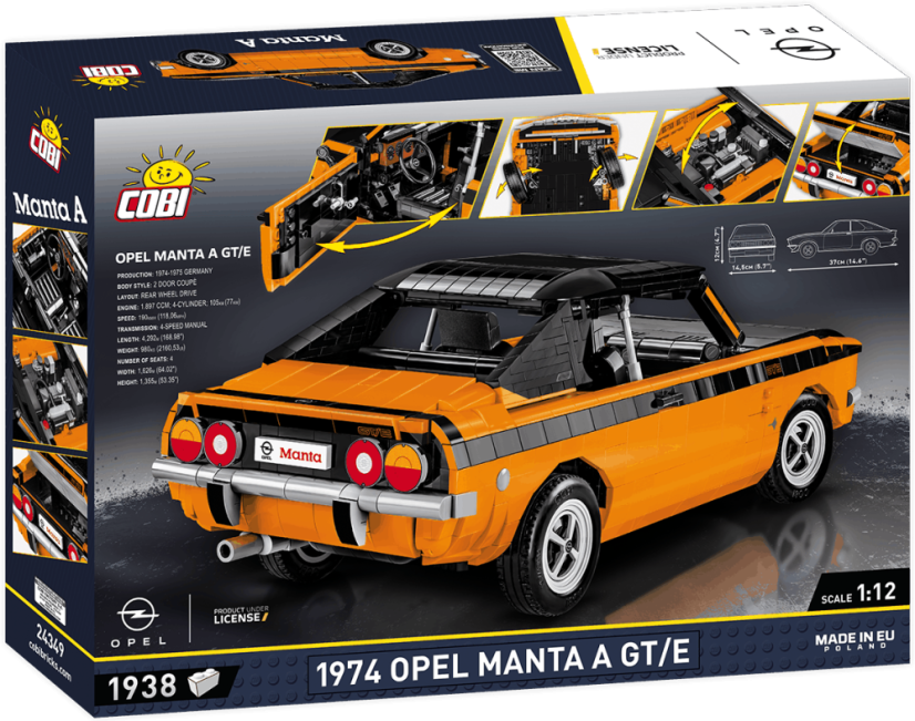 Opel Manta A GT/E 1974, 1:12 - Plastová stavebnice COBI
