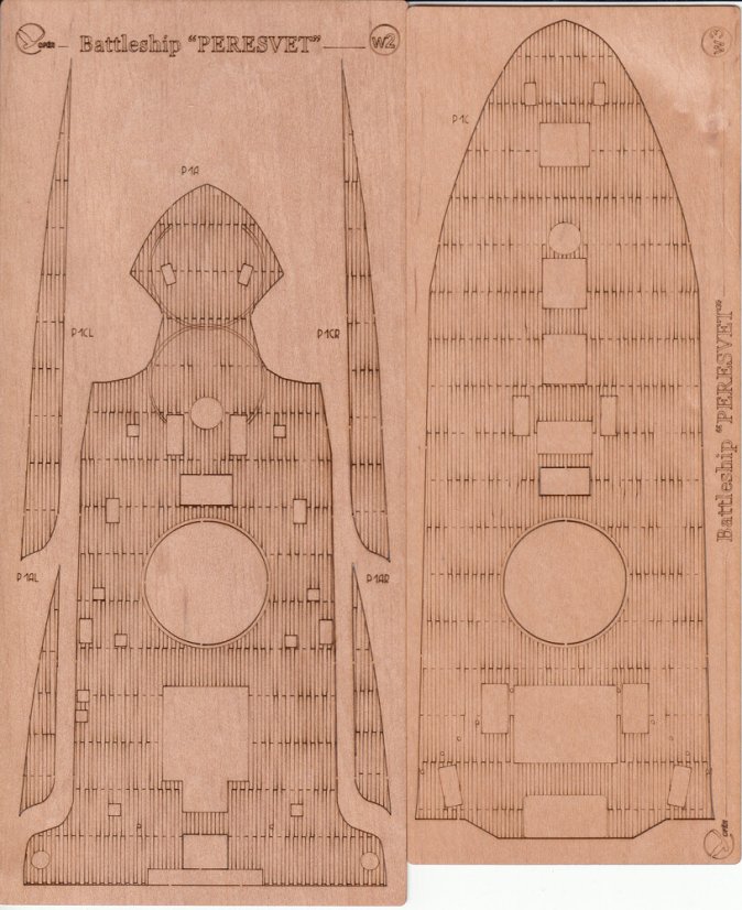 Bitevní loď Peresvet - Laserové doplňky - dřevěná paluba