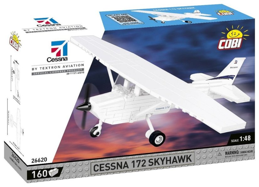 Cessna 172 Skyhawk - bílá - Plastová stavebnice COBI