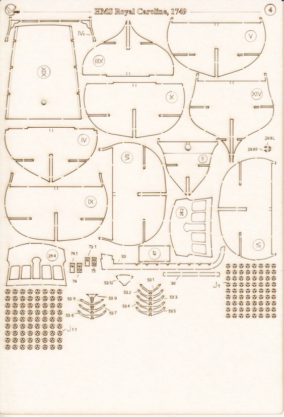 HMS Royal Caroline - Laserové doplňky - kostra