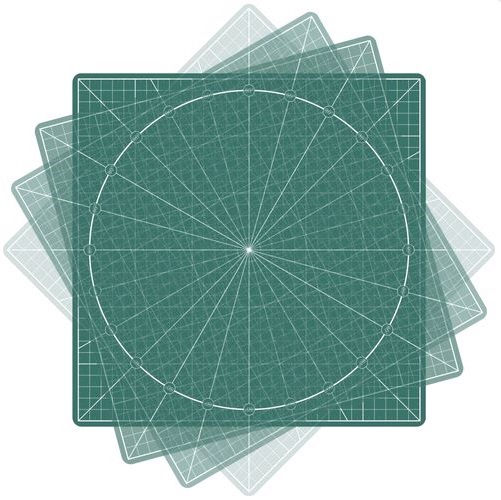 Otočná řezací podložka - zelená, 30x30cm