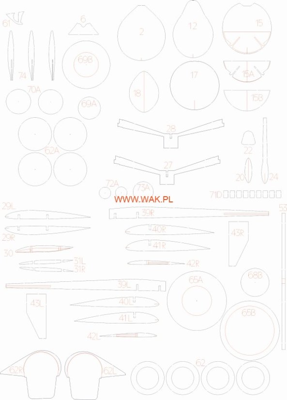PZL P.11g Kobuz - Laserové doplňky - kostra