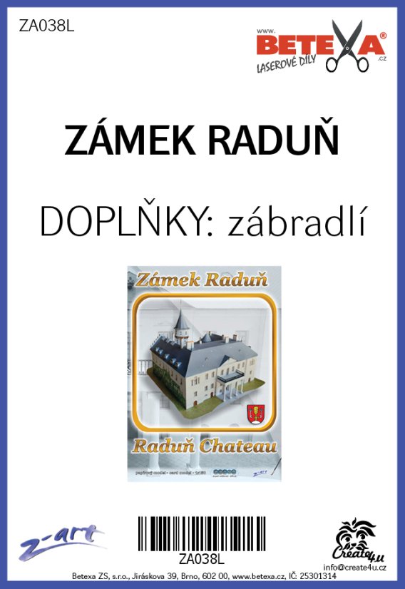 Zámek Raduň - laserové doplňky - zábradlí