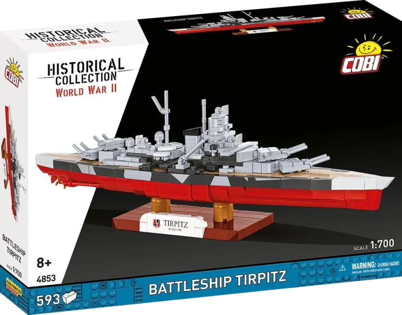 Bojová loď Tirpitz WWII – plastová stavebnica COBI