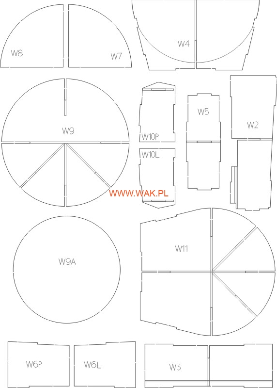 VK 4501 (P) / Tiger Porsche - Laserové doplňky - kostra