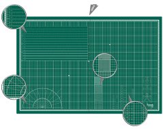 Rezacia podložka - zelená A1, 90x60 cm, 3 mm - skládacia