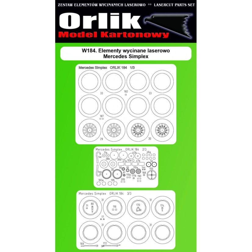 Mercedes Simplex 1904 - Laserové doplňky - díly kol, detaily