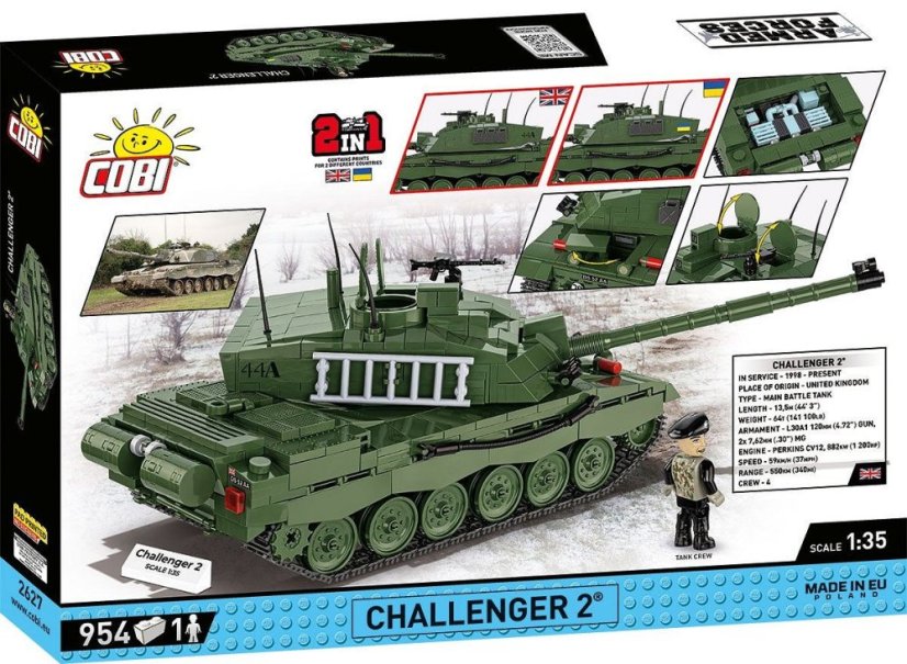 Britský tank Challenger 2 - Plastová stavebnice COBI