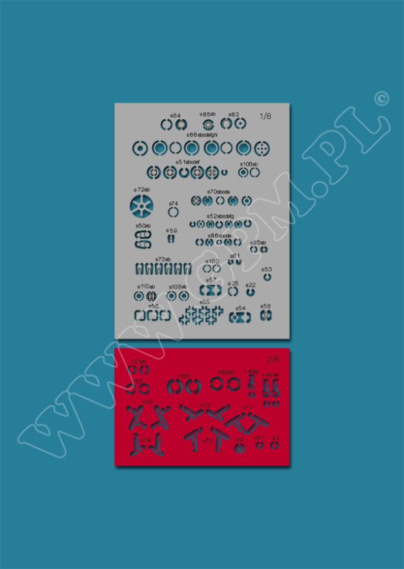 Traktor Ursus C-385 - Laserové doplňky - kostra, díly kol, detaily, dezény