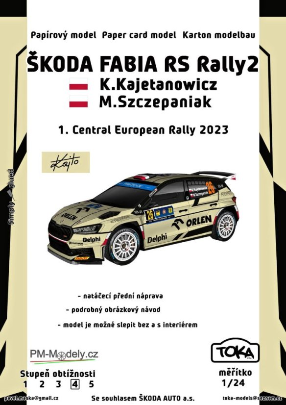 Závodní automobil Škoda Fabia RS Rally2 - K. Kajetanowicz