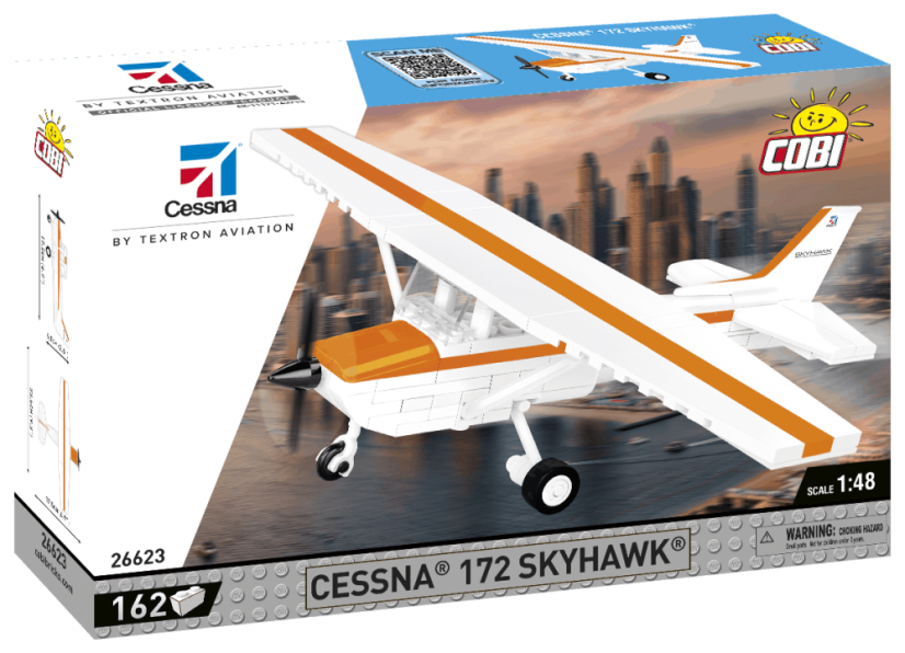 Cessna 172 Skyhawk - bílo-oranžová - Plastová stavebnice COBI