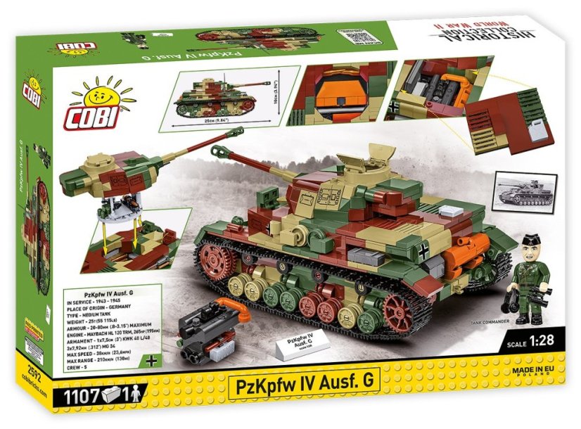 Tank PzKpfw IV Ausf. G WWII - Plastová stavebnice COBI