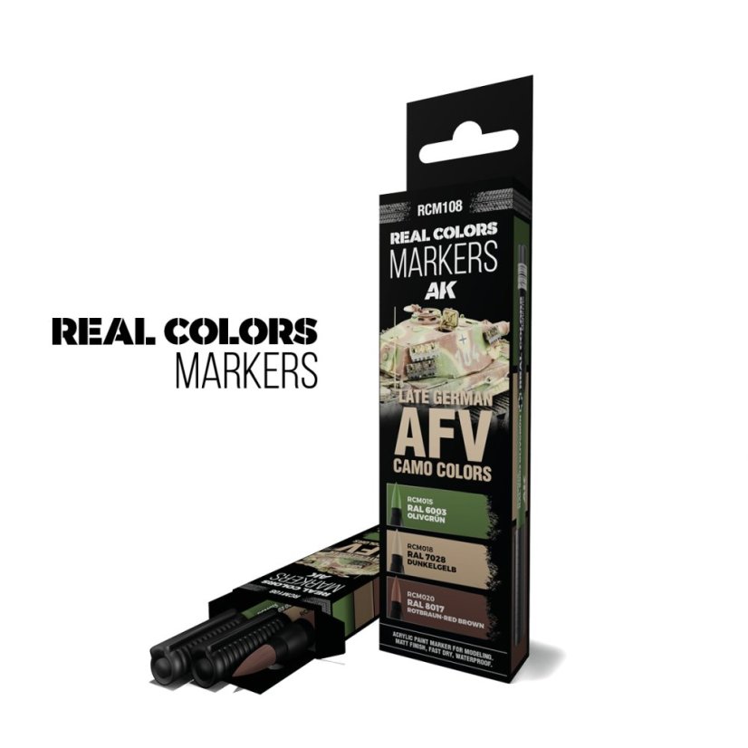 Pozdní německé kamuflážní barvy WWII od jara 1943 – RC MARKERS SET