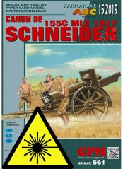 Schneider 155C MLE 1917 cannon - Laser accessories - skeleton, details