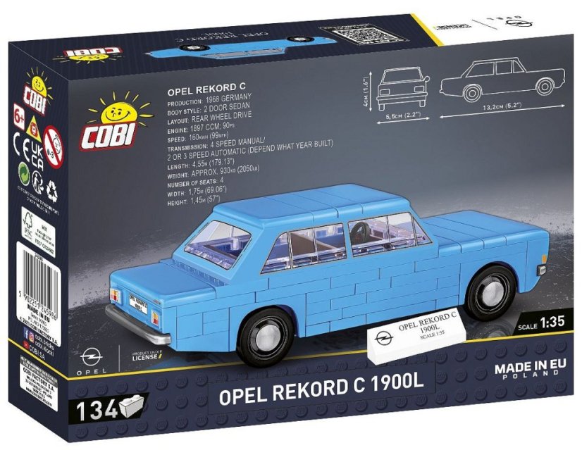 Opel Rekord C - 1900L - Plastová stavebnice COBI