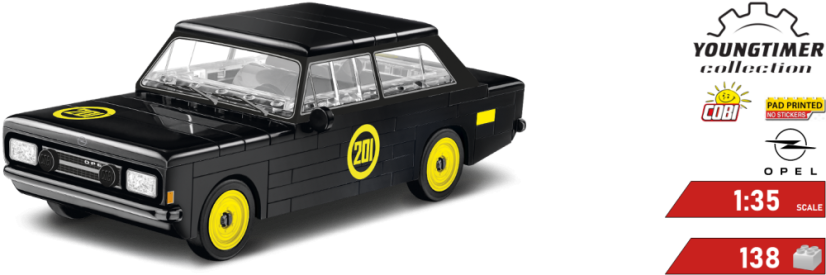 Opel Rekord C - Černá vdova - Plastová stavebnice COBI