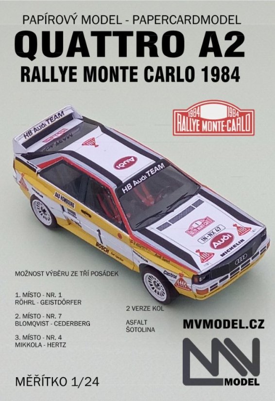 Audi Quattro A2 - HB Audi team- Rallye Monte Carlo 1984 - 1:18