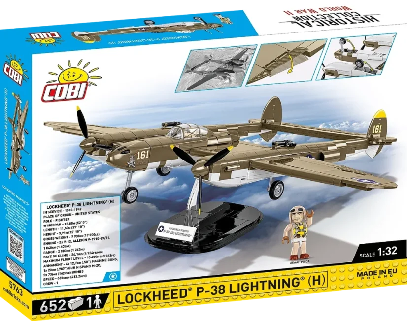 Lockheed P-38 Lightning (H) WWII - Plastová stavebnice COBI