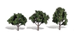 Listnaté stromky - Tmavě zelená - 10,1cm - 12,7cm - 3ks