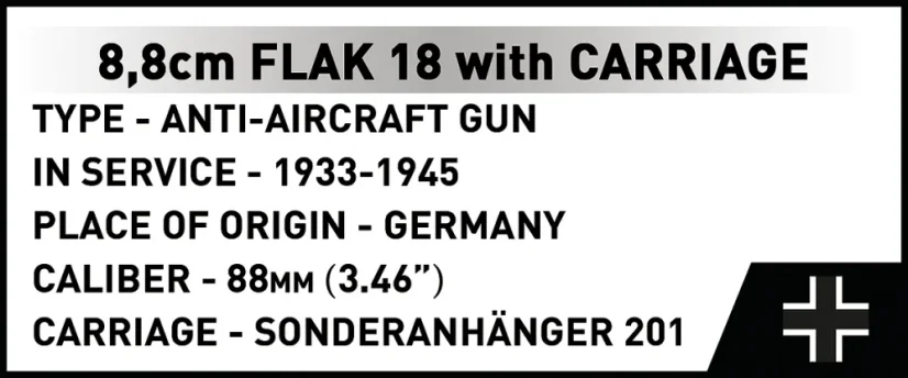 8,8 cm Flak 18 s lafetou WWII - Plastová stavebnica COBI