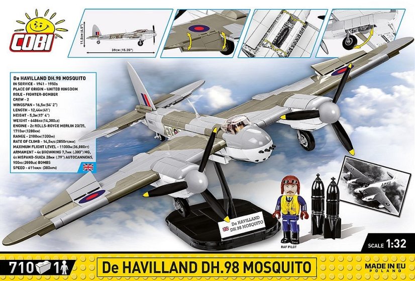 De Havilland DH-98 Mosquito WWII - Plastová stavebnice COBI