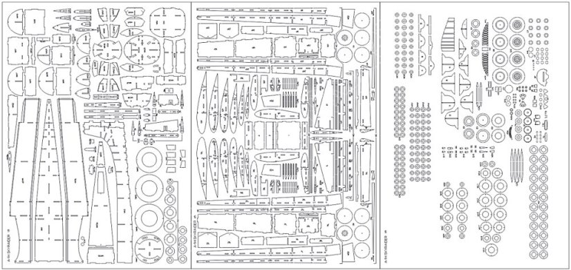 A-1H Skyraider - Laserové doplňky - kostra