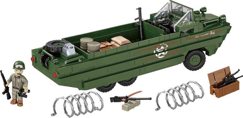 Americké obojživelné vozidlo DUKW Amphibia WWII - Plastová stavebnica COBI