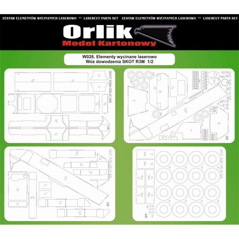 Skot R3M - Laserové doplňky - kostra, díly kol, dezény