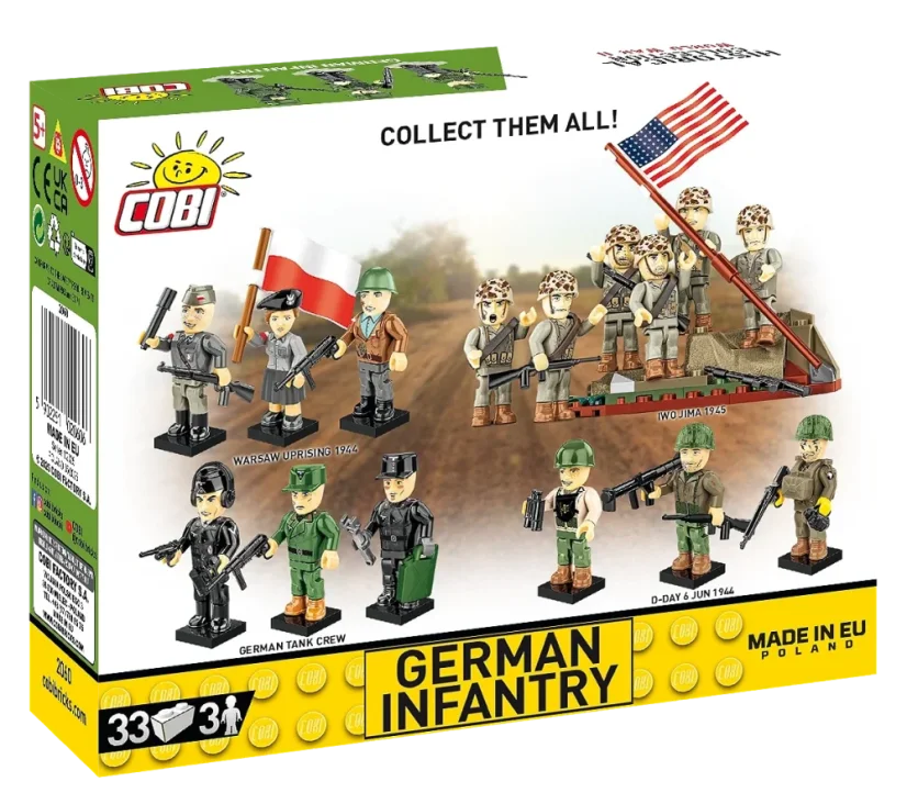 3 figúrky: Nemecká armáda s doplnkami - Plastová stavebnica COBI