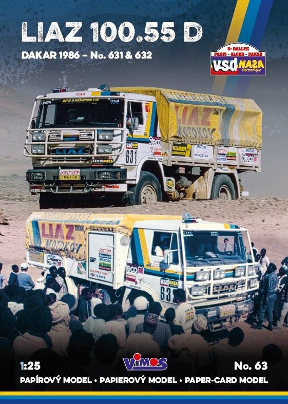LIAZ 100.55 D č. 631 + 632 - Dakar 1986 - 1:25