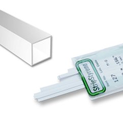 Plastic profile square tube, 3.2x3.2mm, length 350mm