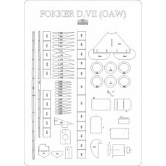 Fokker D.VII (OAW) - Laserové doplnky - kostra, detaily