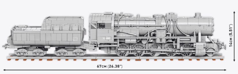 Kriegslokomotive Baureihe 52 s tendrem - Plastová stavebnice COBI