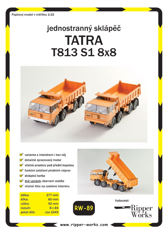 Jednostranný sklápěč Tatra 813 S1 8x8 - DRTIKOLKA