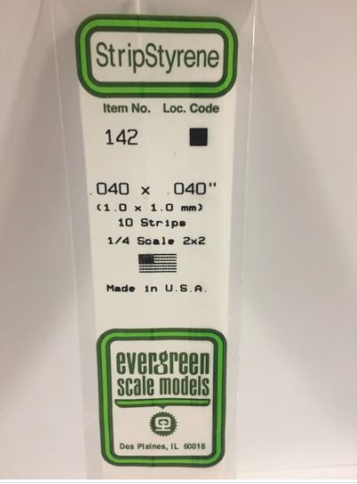 Plastový profil čtvercový, 1,0x1,0mm, délka 350mm