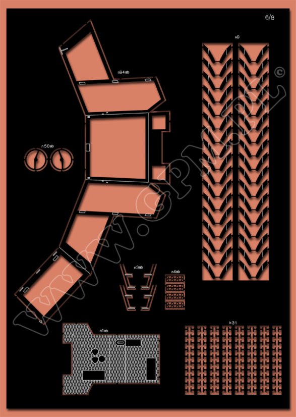 Traktor Ursus C-385 - Laserové doplňky - kostra, díly kol, detaily, dezény