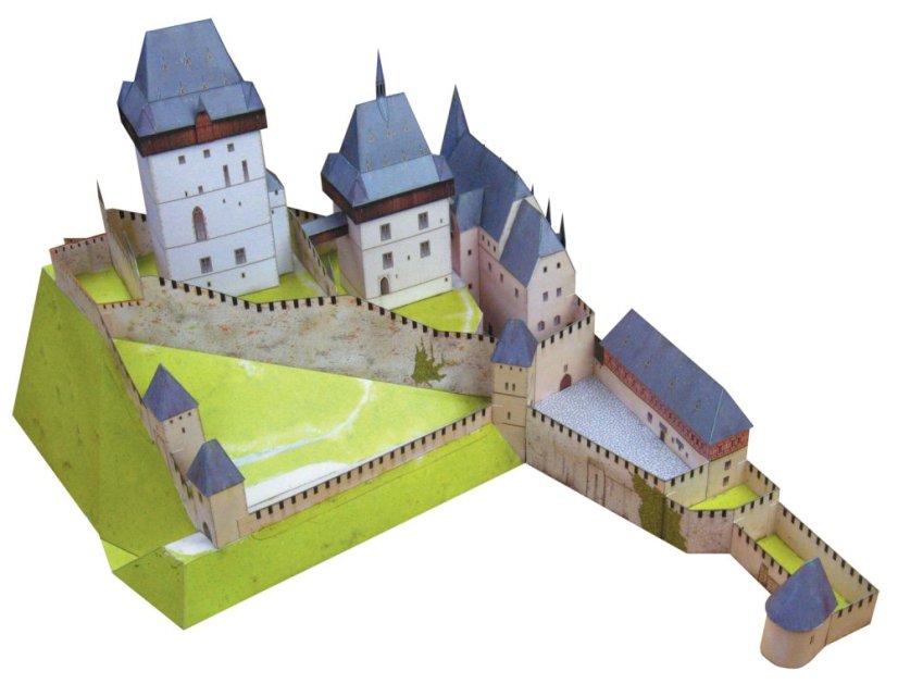 A simple cutout castle Karlstejn - Paper model