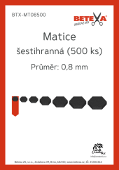 Matice šestihranná, 0,8mm, 500ks