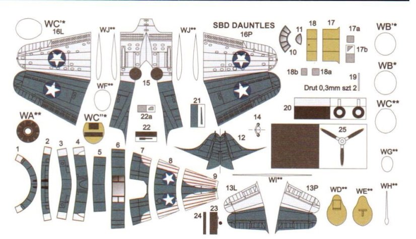 Letoun SBD Dauntles 16P pro USS Wasp Letoun SBD Dauntles 16P pro USS Wasp