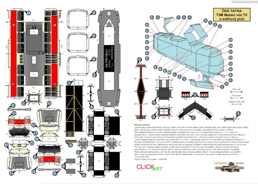 Tramvaj ČKD Tatra T3M - sněhový pluh - Praha